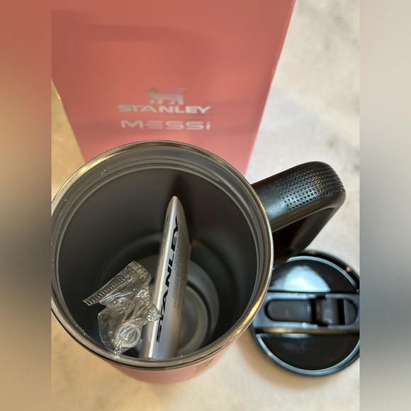 The Messi x Stanley Pink & Black GOAT Quencher ProTour Flip Straw Tumbler, 40oz - Picture 5 of 12